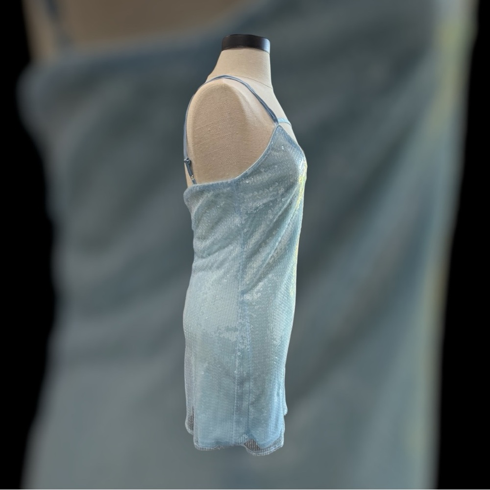 New W/OUT Tags Boohoo Light Blue Slip Dress with Thin Straps